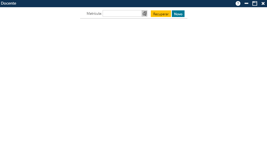 Interface Cadastro-Docentes-Tela inicial