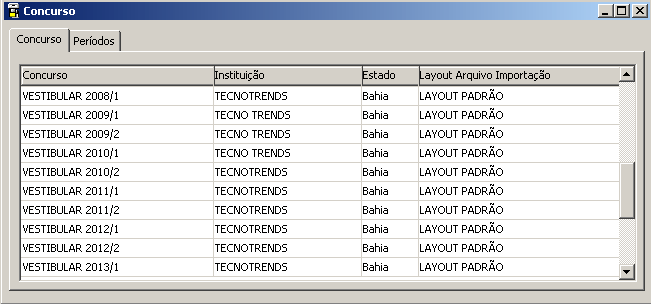 Interface Concurso - Pasta Concurso