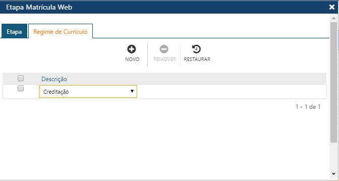 Interface-Definir Regime Curriculo-Etapa
