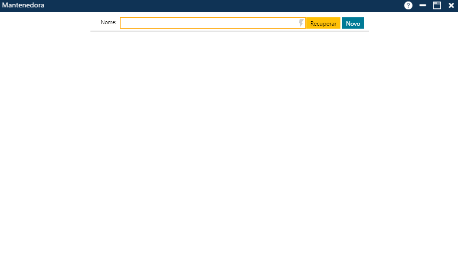 Interface Mantenedora - Tela inicial