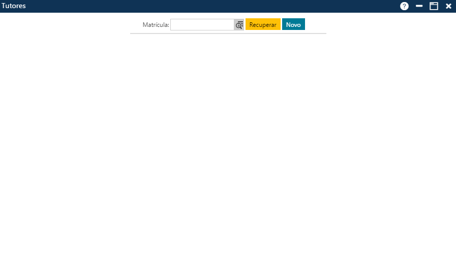 Interface Tutores - Tela Inicial