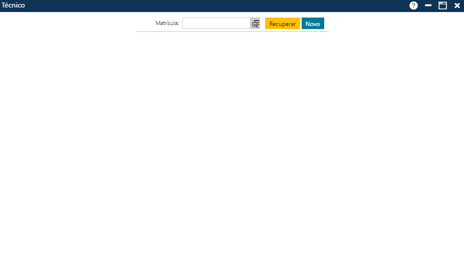 Interface Técnico - Tela Inicial