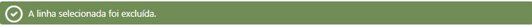 Linha selecionada Excluida