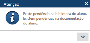 MENSAGEM Pêndência na biblioteca e débito de documento