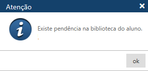 MENSAGEM Pêndência na biblioteca