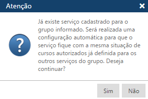 Mensagem Alt-Inc de solic de um grupo sistema iguala algumas info do grupo