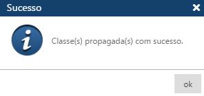 Mensagem Classes propagadas com sucesso