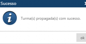 Mensagem Turmas propagadas com sucesso
