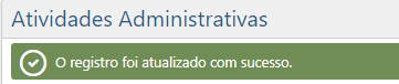Atividades Administrativas - Confirmação de sucesso
