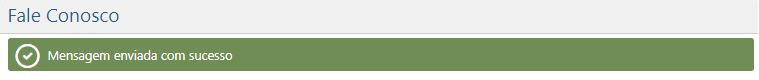 Fale conosco - Mensagem enviada com sucesso