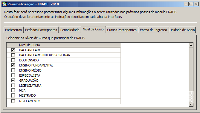 Procedimentos - Cursos Aval do Enade-2a - Fase-Parametrização do ENADE-Pasta Nível de Curso