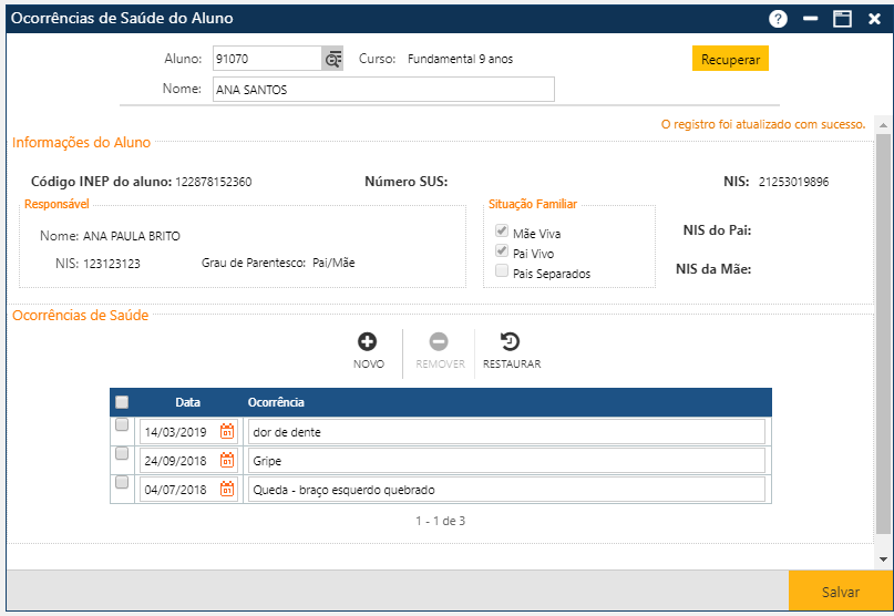 Registro-Escolar-Ocorrencias-Saude-Aluno-Dados-Aluno