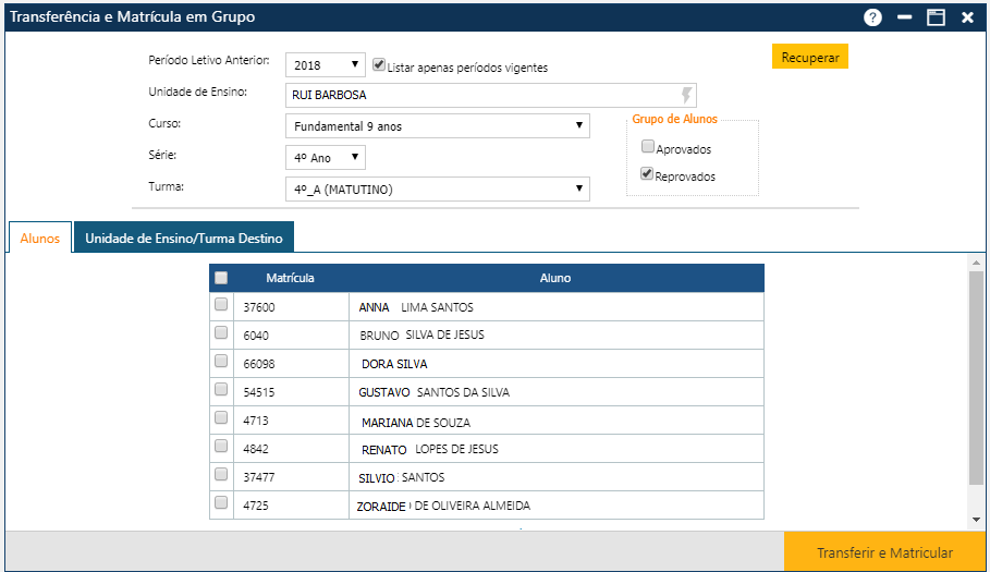 Registro-Escolar-Transferencia-Matricula-em-Grupo