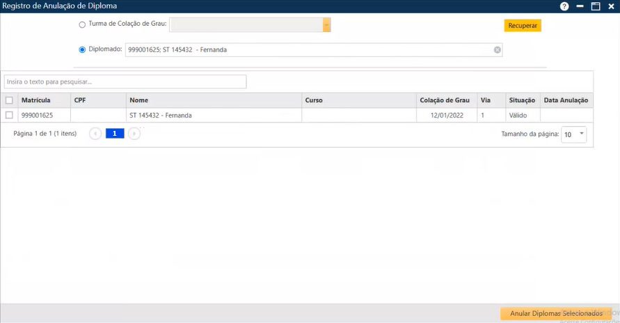 Registro-de-Diplomas-Anulados-Infromacoes-do-aluno-selecionado
