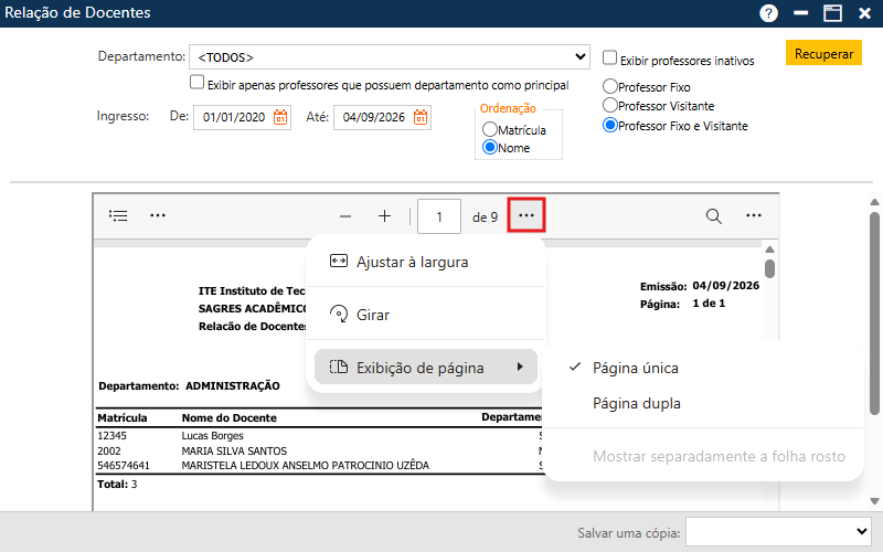 Relacao-de-Docentes-Opcoes-de-Exibicao-do-Relatorio