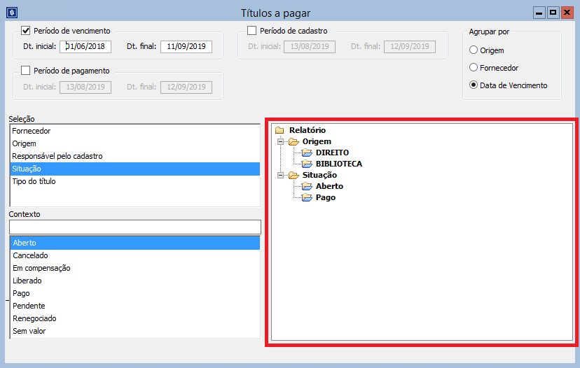 Relatorio-Titulo-a-pagar-Interface-Contextos-selecionados