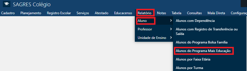 Relatório-Aluno-Alunos-Programa-Mais-Educação-Menu