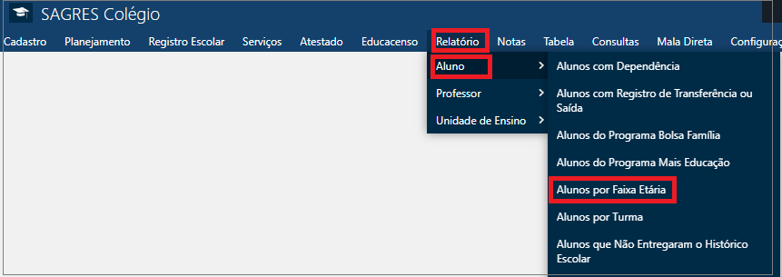 Relatório-Aluno-Alunos-por-Faixa-Etária - Menu
