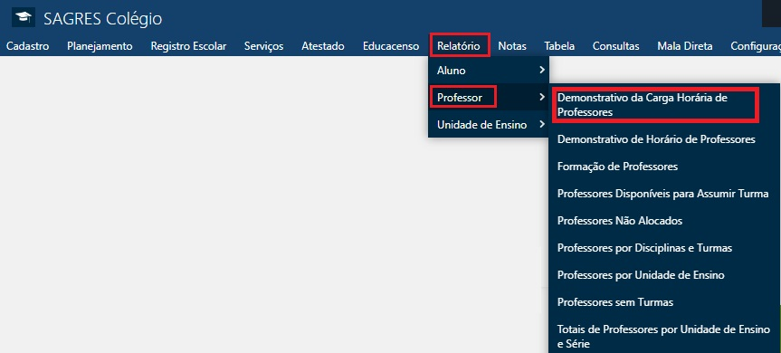 Relatório-Professor-Demonstrativo-CH-Professores-Menu