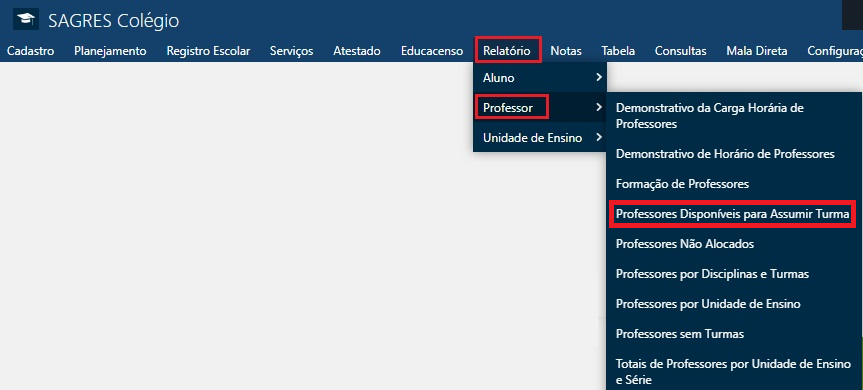 Relatório-Professor-Professores-Disponíveis-Assumir-Turmas-Menu