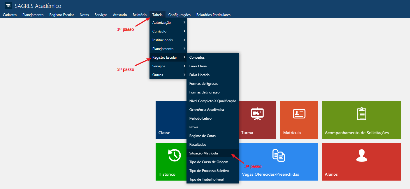 Situação Matrícula - Menu