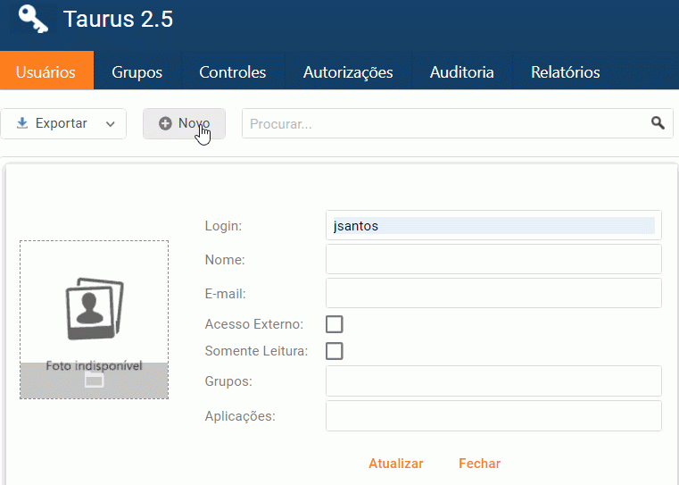 Cadastros - Usuário - Cadastrando Usuário