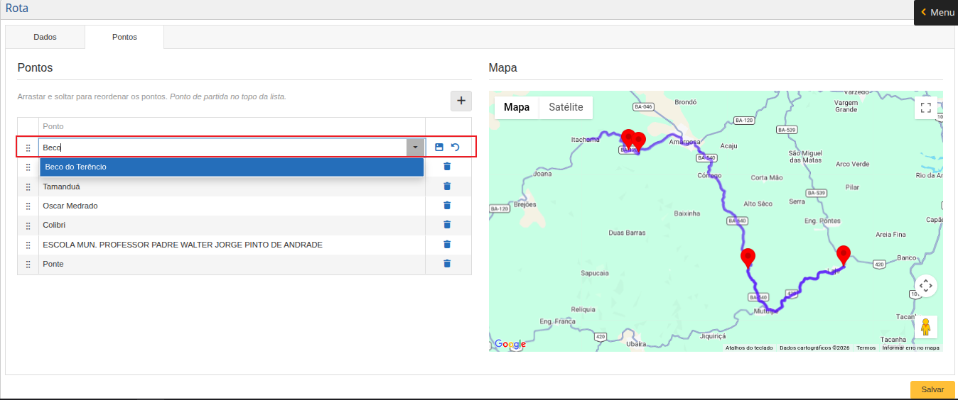 TW-Interface-Cadastro-Rota-Secao-Pontos-campo-adicionando