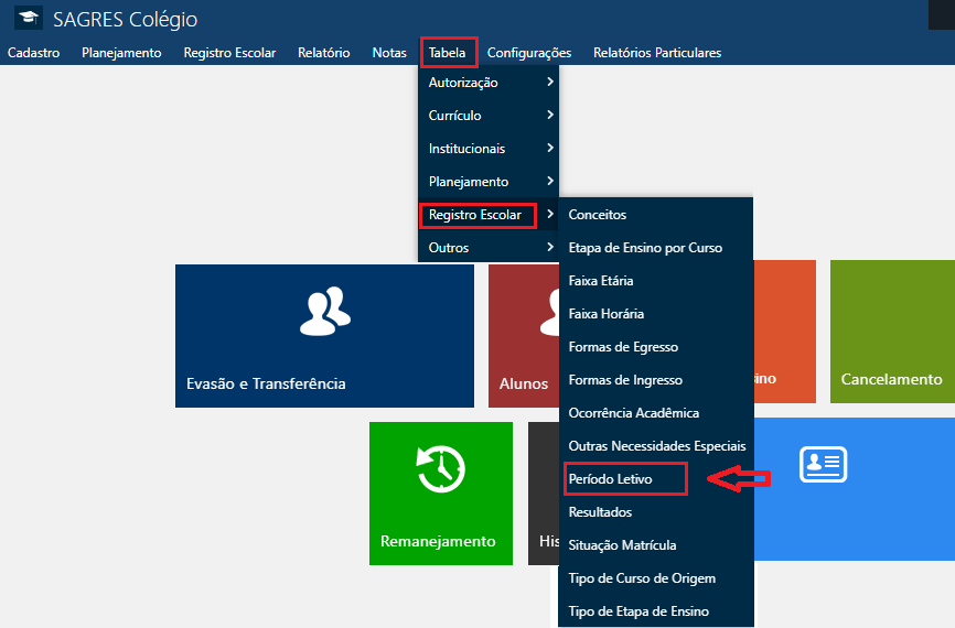 Tabela-Registro-Escolar-Período-Letivo-Menu