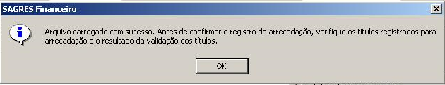 Titulo-Financeiro-Arrecadacao-Bancaria-Msg-Sucesso-Carga-Arquivo-Retorno