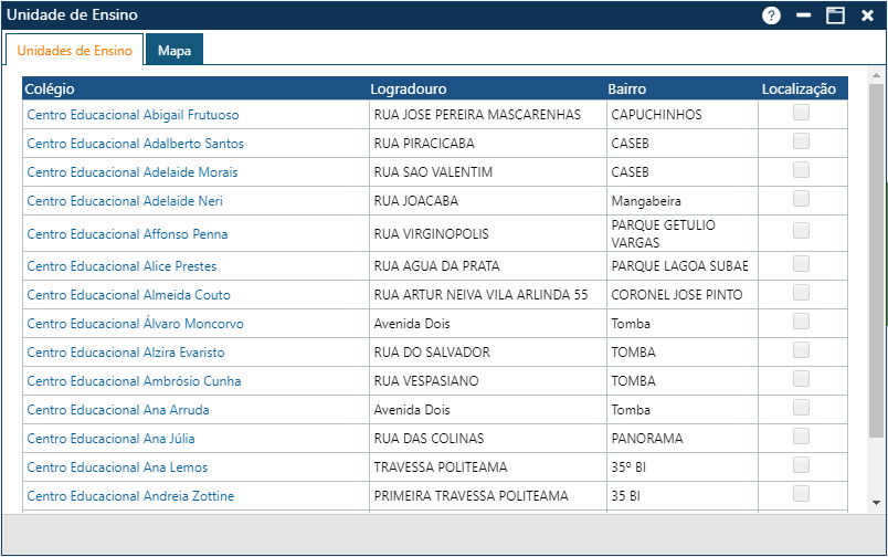 Transporte-Cadastro-UnidadedeEnsino-Interface