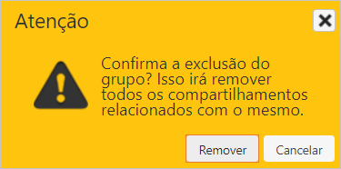 atenção excluir grupo
