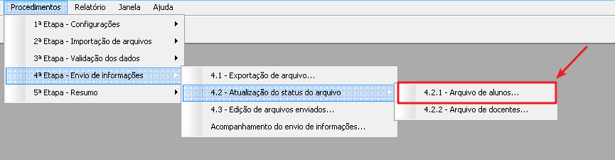 caminho - arquivo de alunos