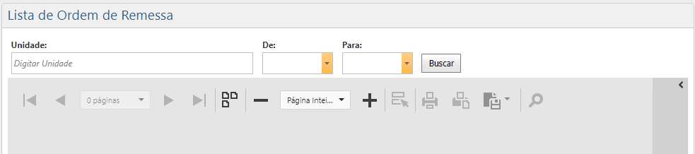 Lista de Ordem de Remessa - Campos ​
