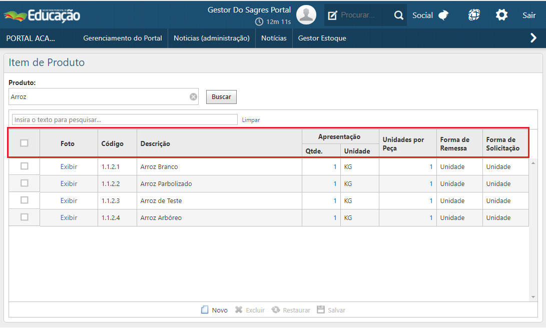 ​​​​​​​Menu Produto Buscar