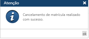 mensagem cancela