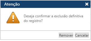 mensagem remover