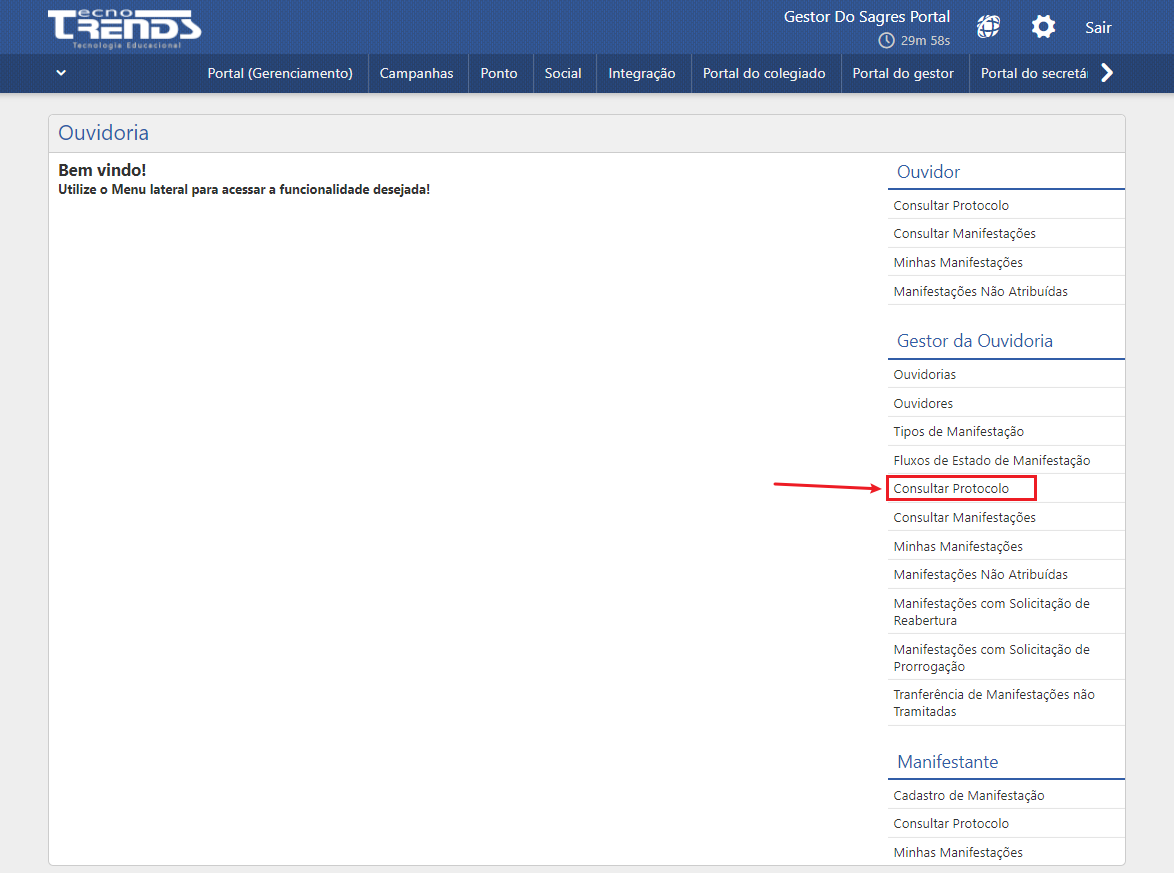 ouvidoria - consultar protocolo