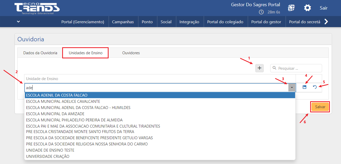 ouvidorias - unidades de ensino