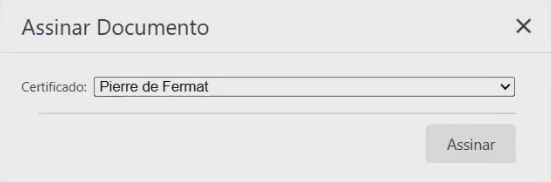 pop-up de assinatura digital