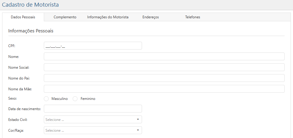 transporte-motorista-cadastro-dados-pessoais-informacoes-pessoais